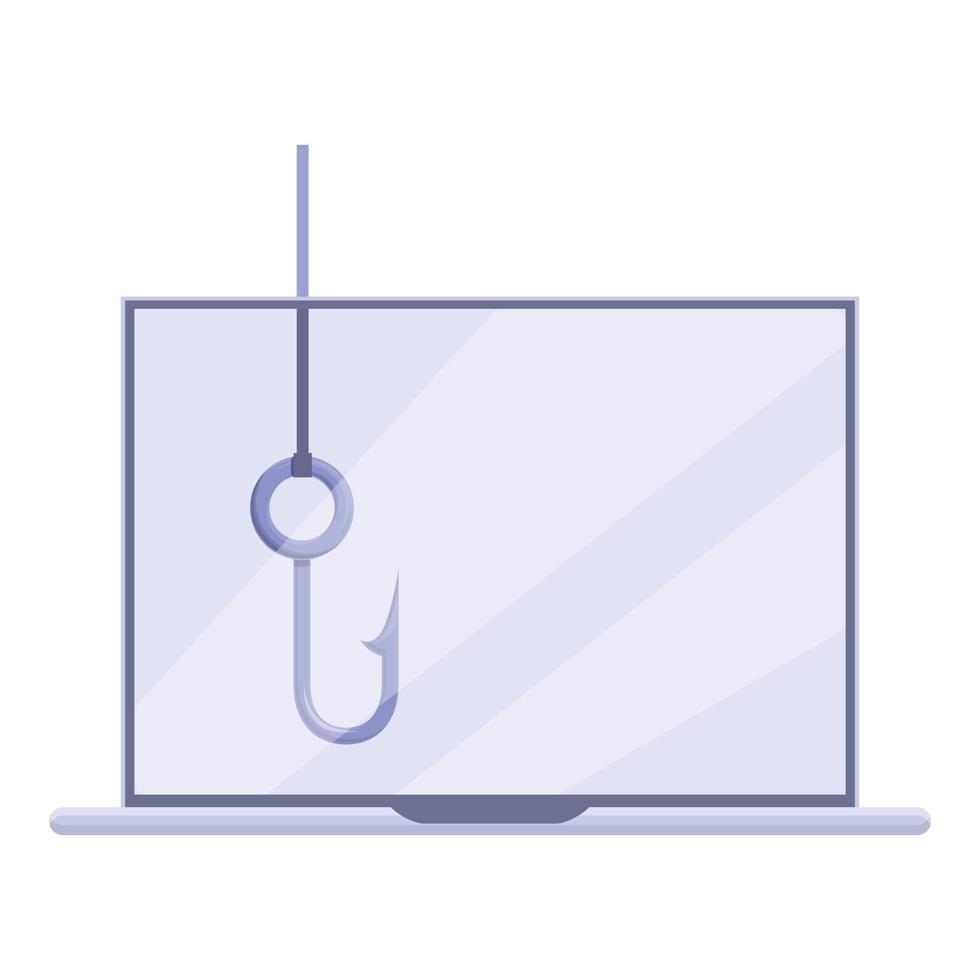 Phishing-Laptop-Datensymbol, Cartoon-Stil vektor