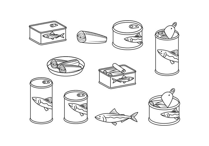 Freie Sardine Linie Illustration Vektor