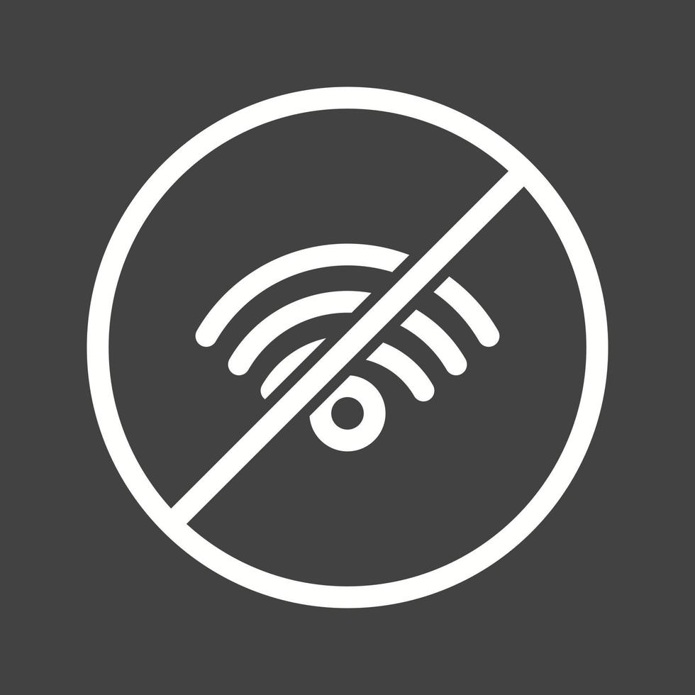 kein invertiertes Symbol für die WLAN-Linie vektor