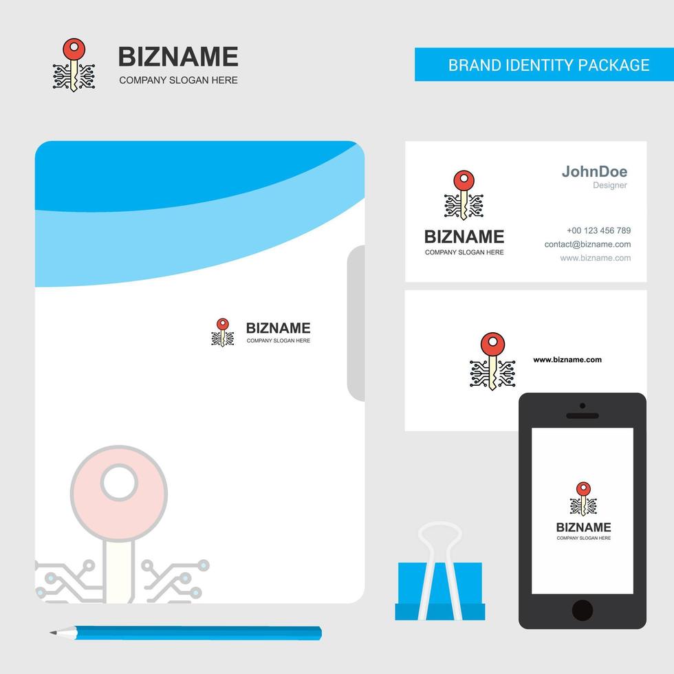 Key Business Logo File Cover Visitenkarte und mobile App Design Vector Illustration