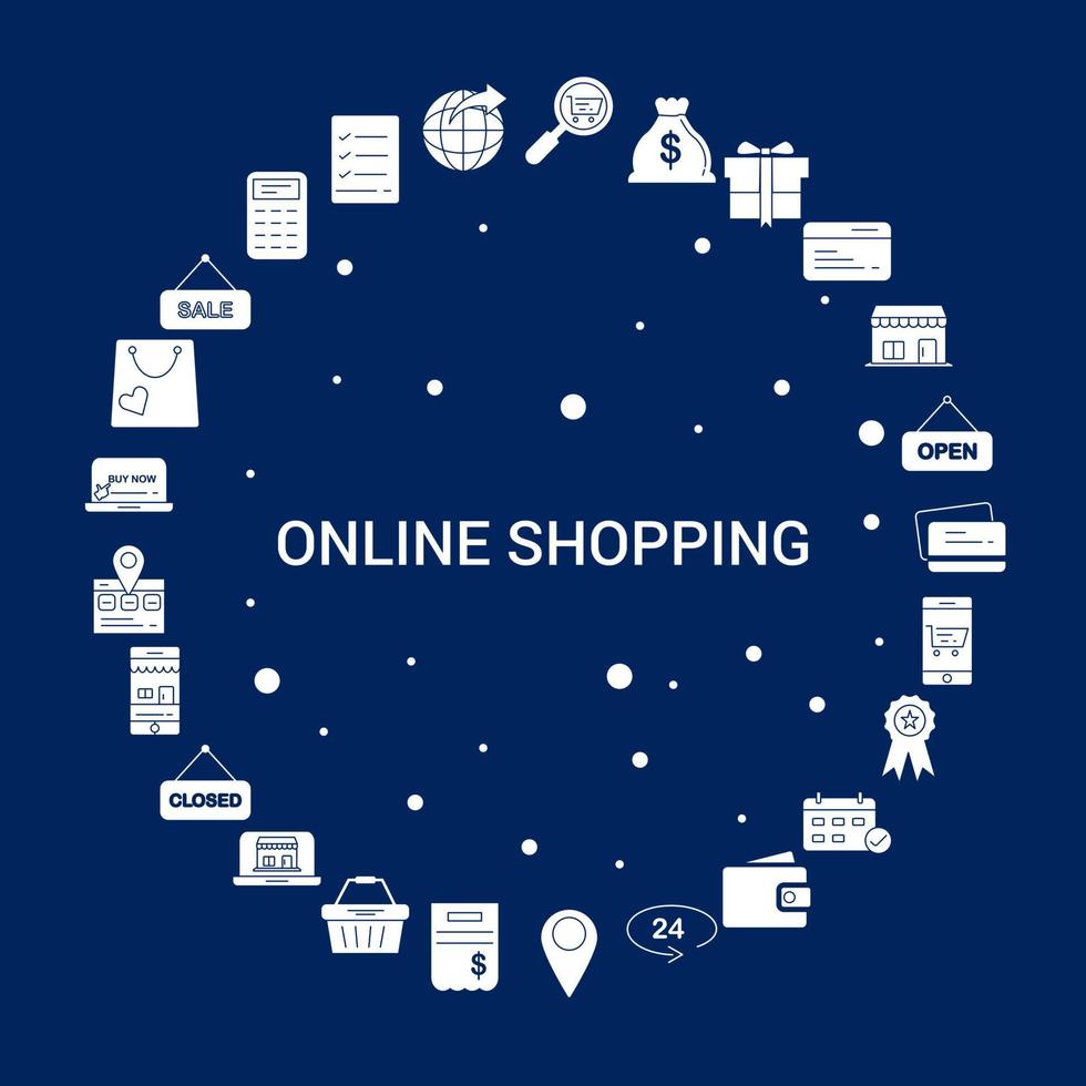 kreativer Online-Shopping-Icon-Hintergrund vektor