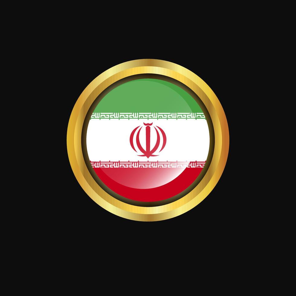 iran flagga gyllene knapp vektor