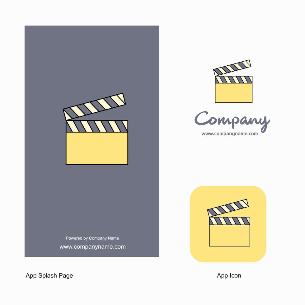 film klämma företag logotyp app ikon och stänk sida design kreativ företag app design element vektor