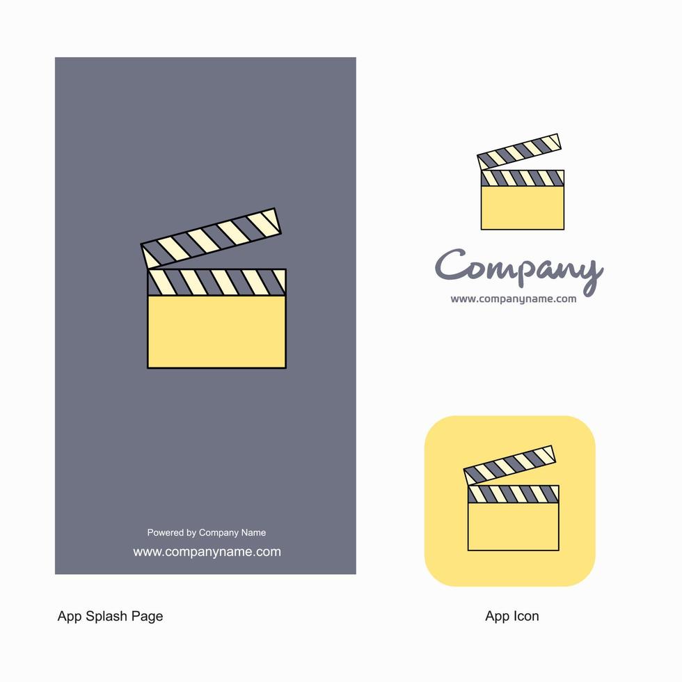 Filmclip Firmenlogo App-Symbol und Splash-Page-Design kreative Business-App-Designelemente vektor