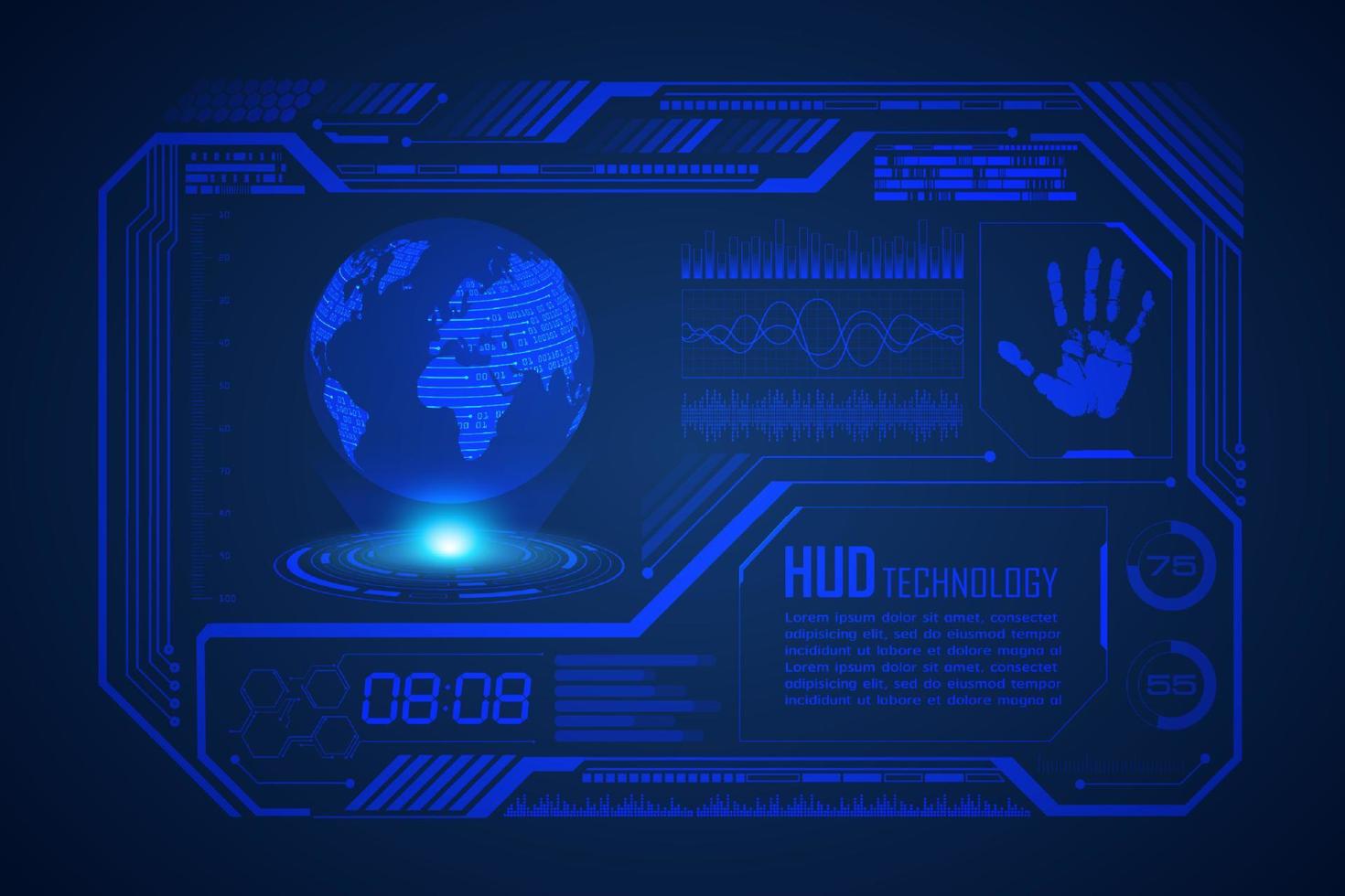 modern hud teknologi skärm bakgrund vektor