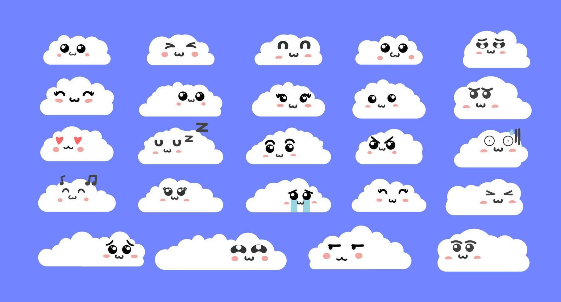 weiße wolke zeichen emoji symbolsatz vektor