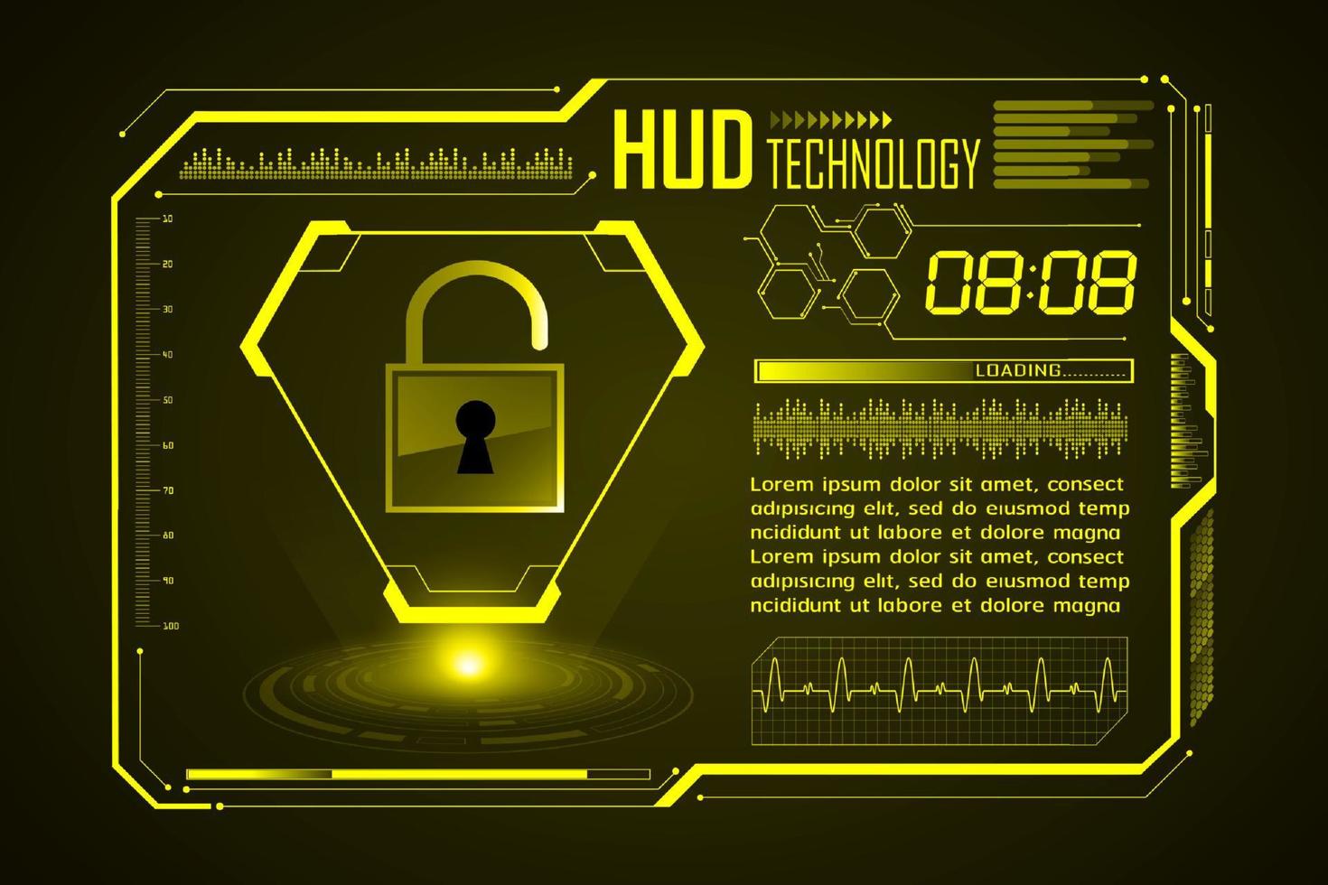 moderner hud-technologie-bildschirmhintergrund vektor