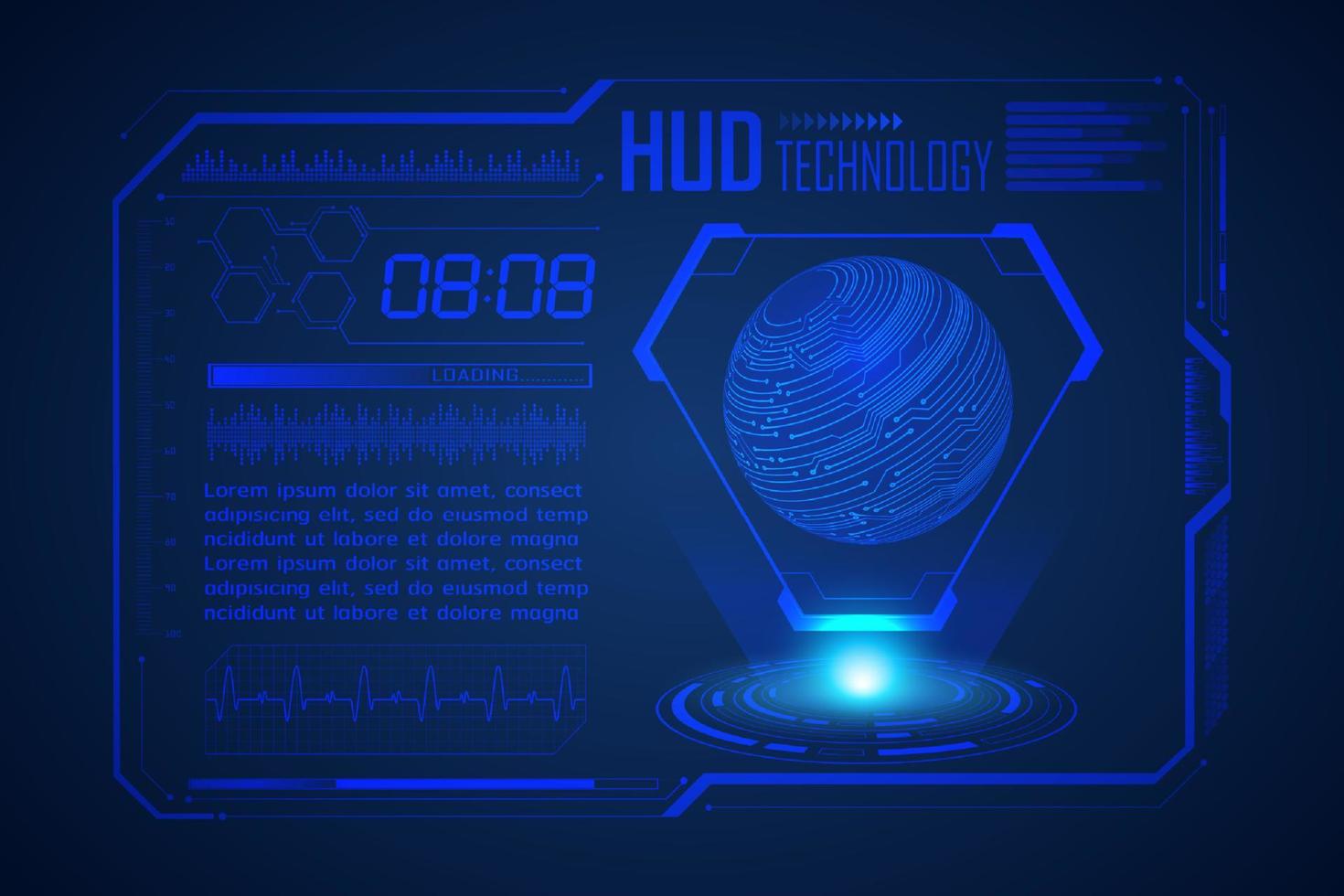 modern hud teknologi skärm bakgrund vektor