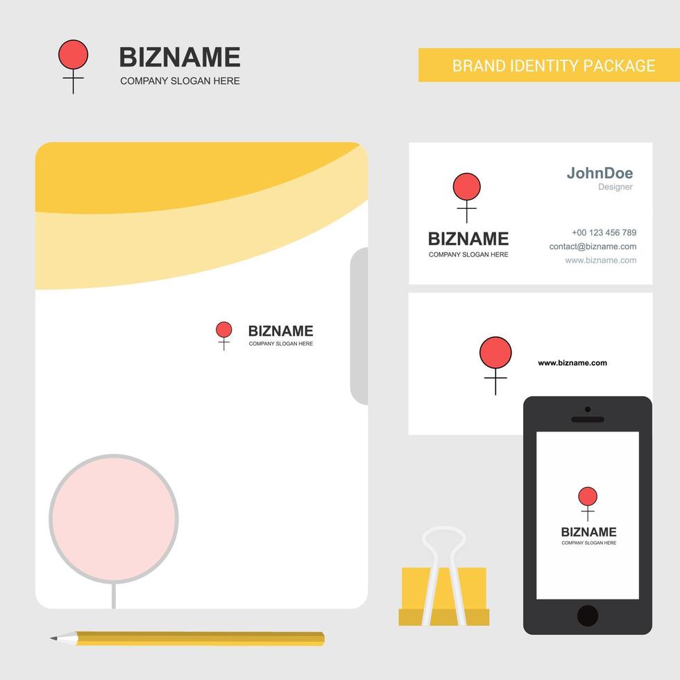 weibliche Business-Logo-Datei-Cover-Visitenkarte und mobile App-Design-Vektorillustration vektor