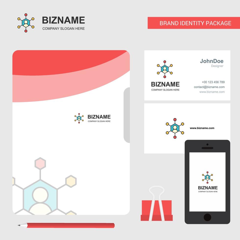 Netzwerk-Business-Logo-Datei-Cover-Visitenkarte und mobile App-Design-Vektor-Illustration vektor