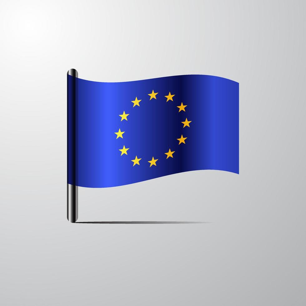 europeisk union vinka skinande flagga design vektor