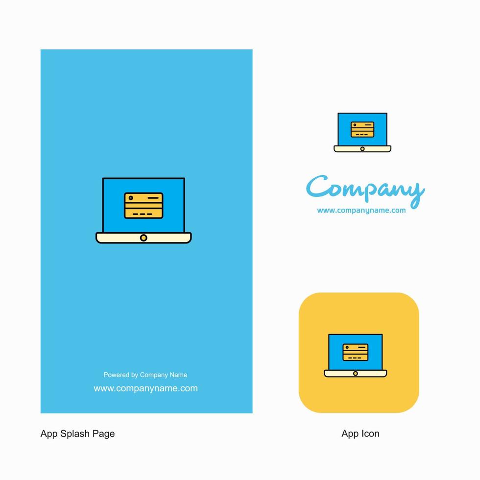 uppkopplad bank företag logotyp app ikon och stänk sida design kreativ företag app design element vektor