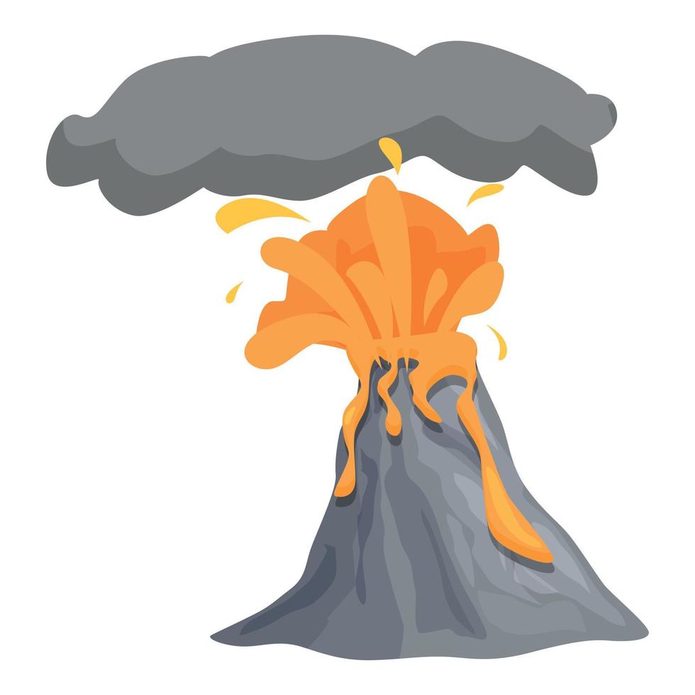 Vulkanexplosion Symbol Cartoon-Vektor. Vulkanausbruch vektor