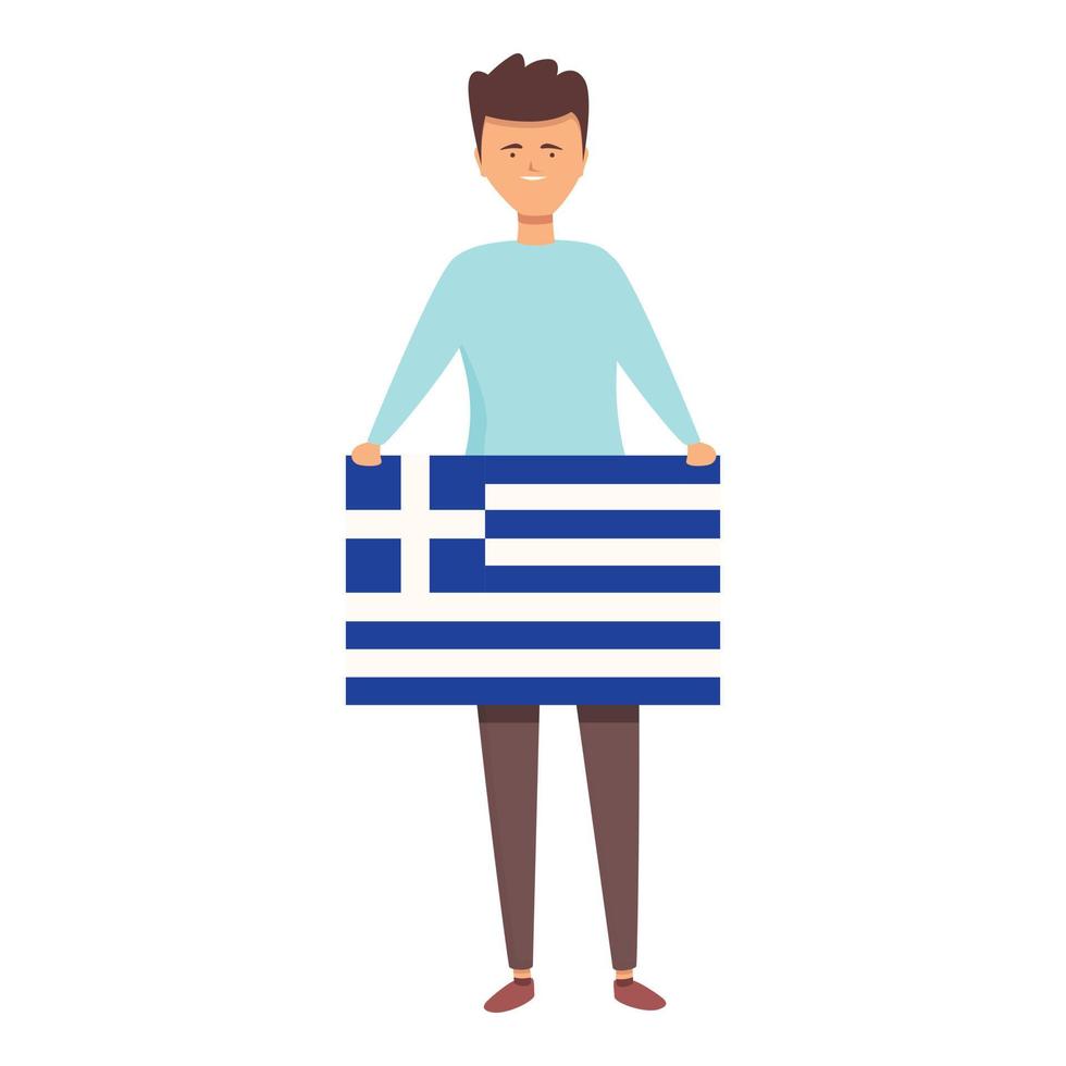 Junge mit griechischem Flaggensymbol Cartoon-Vektor. Welt Kinder vektor