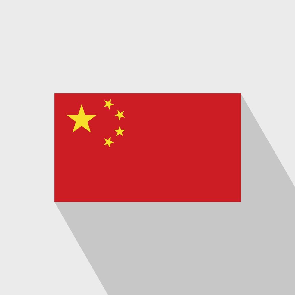 China-Flagge langer Schatten-Designvektor vektor