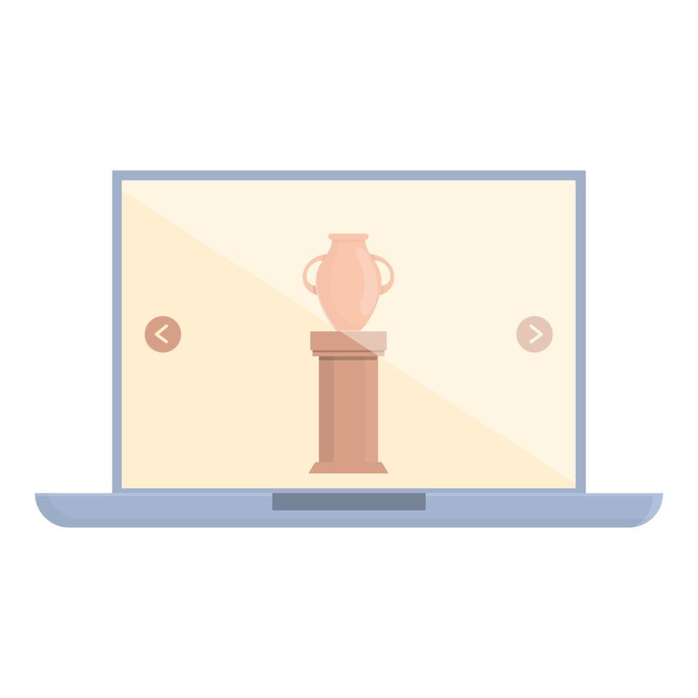 Online-Museum Vase Symbol Cartoon-Vektor. 3D-Video vektor