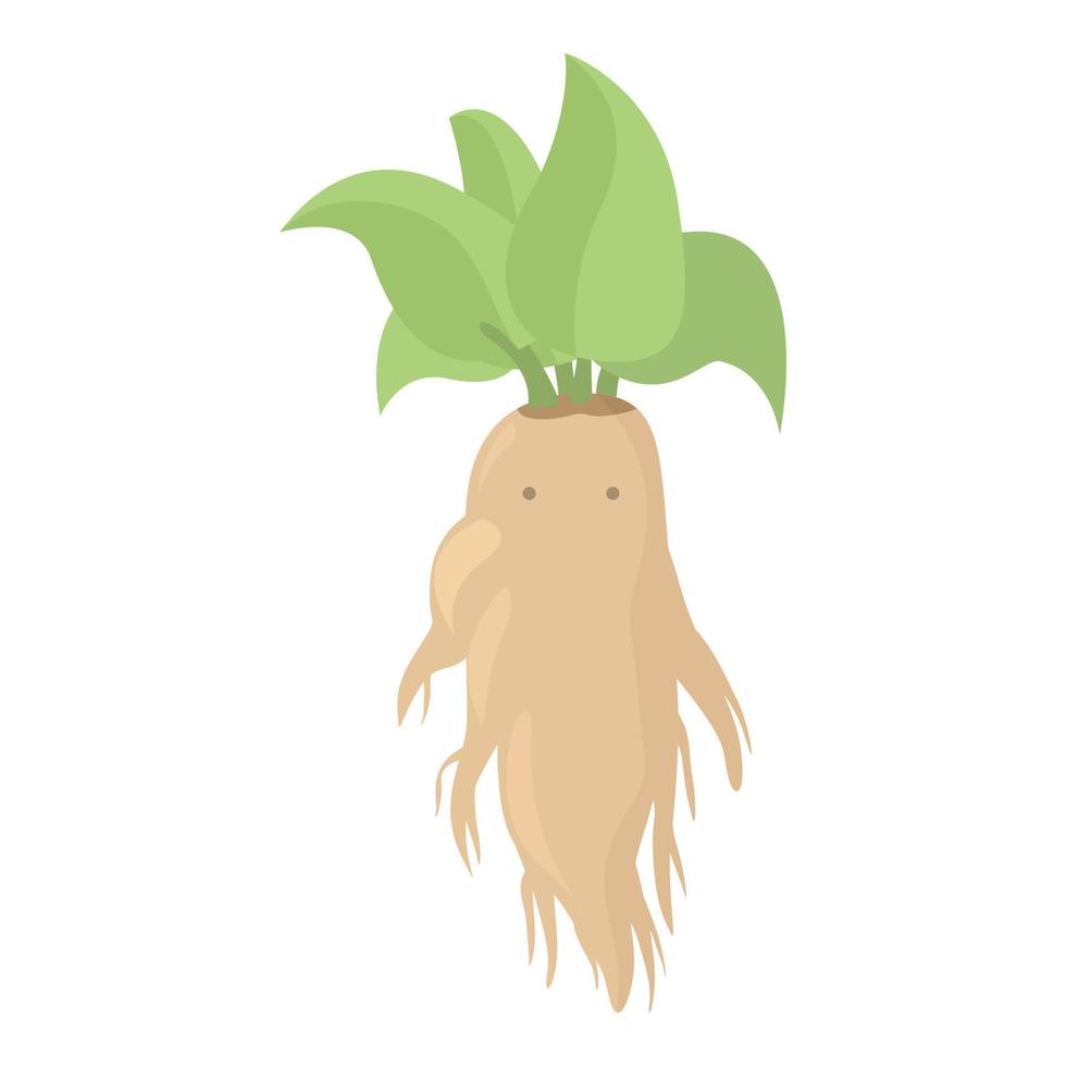 Hexerei Mandrake Symbol Cartoon Vektor. Halloween-Pflanze vektor