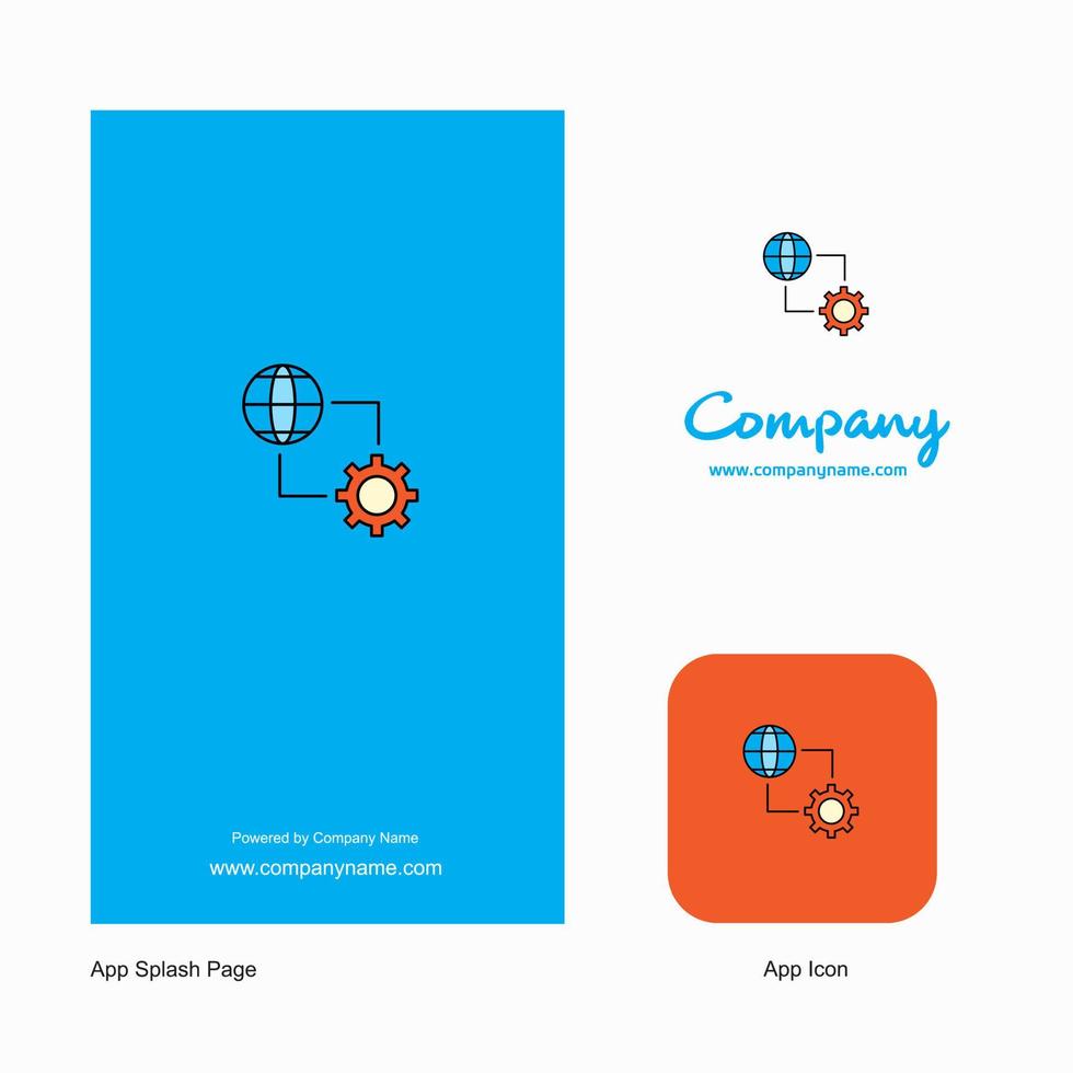 internet miljö företag logotyp app ikon och stänk sida design kreativ företag app design element vektor