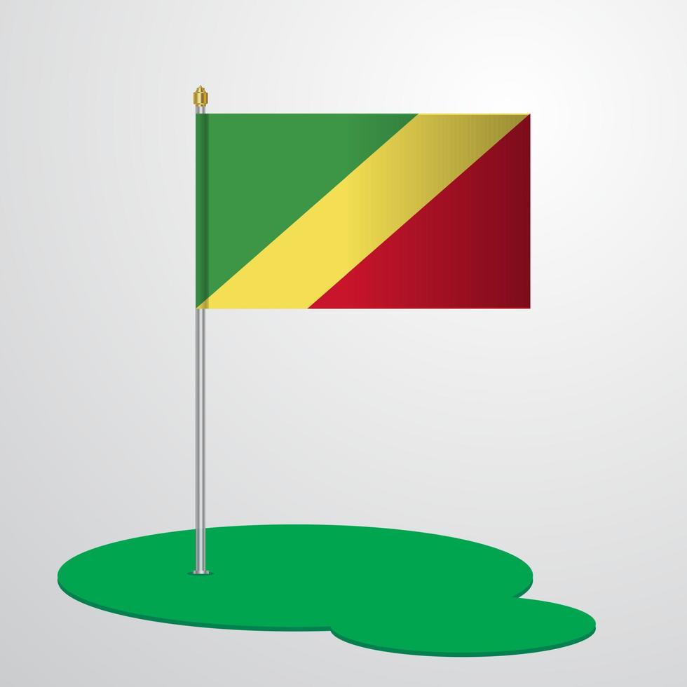 republik av de kongo flagga Pol vektor