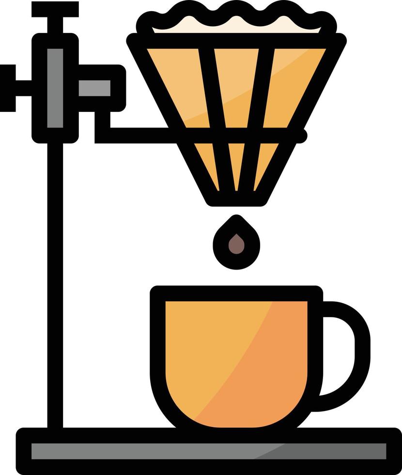 Tropfkaffee-Café-Restaurant - gefülltes Umrisssymbol vektor