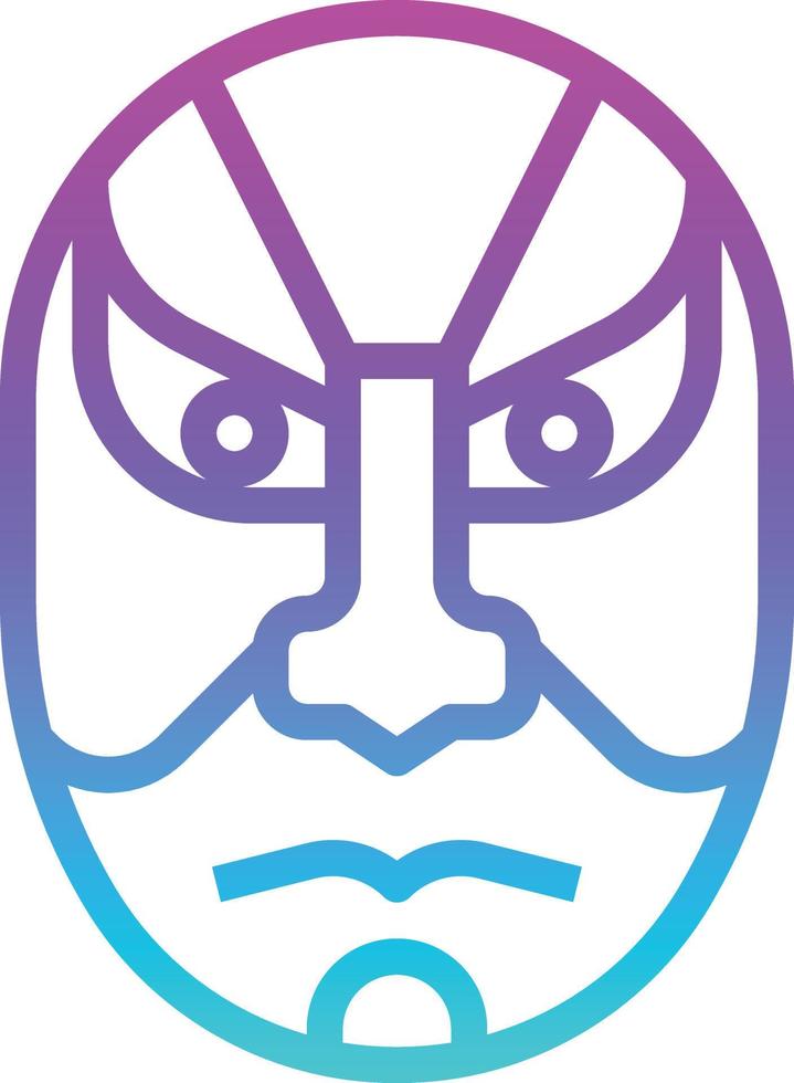 kabuki-maske, die dramatisches japan wirkt - verlaufssymbol vektor