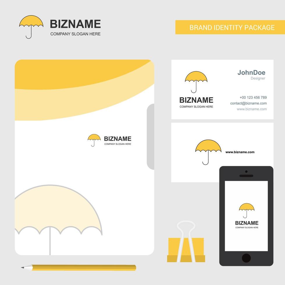 Regenschirm-Business-Logo-Datei-Cover-Visitenkarte und mobile App-Design-Vektorillustration vektor