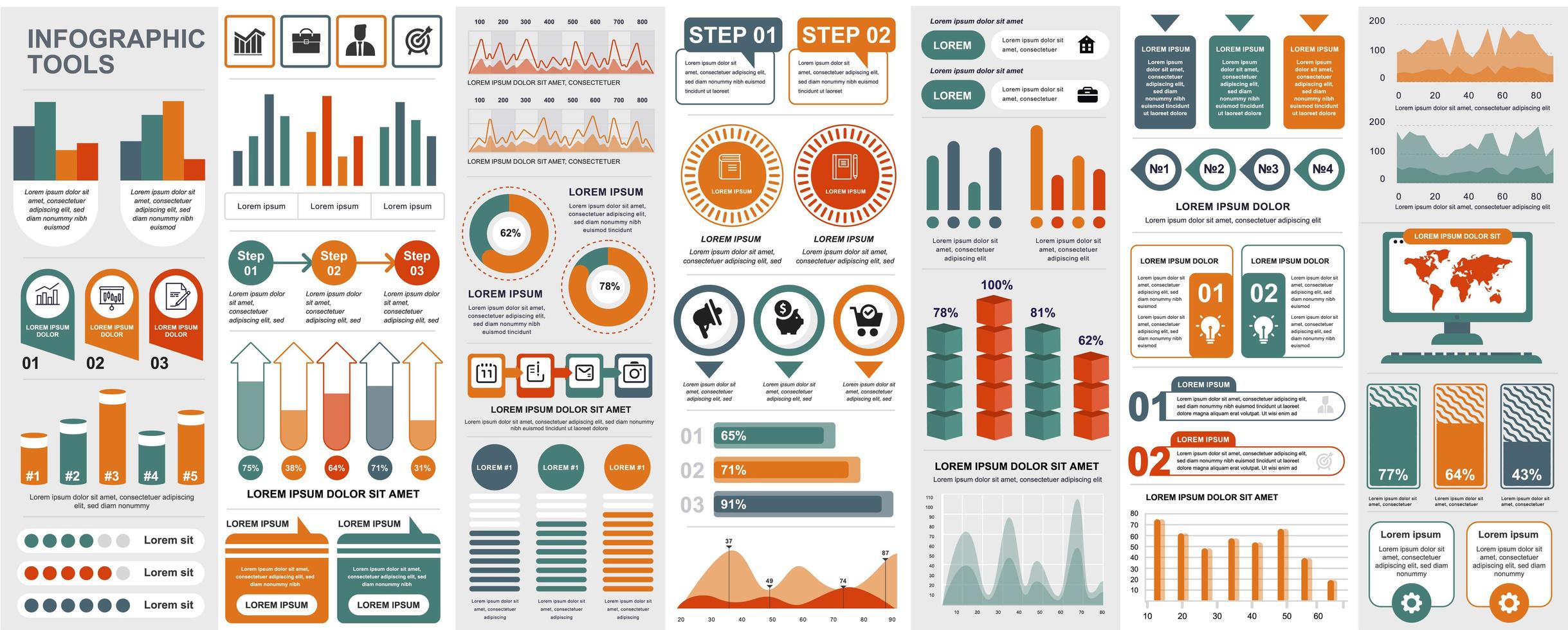 infographic, ui, ux, kit element bunt vektor