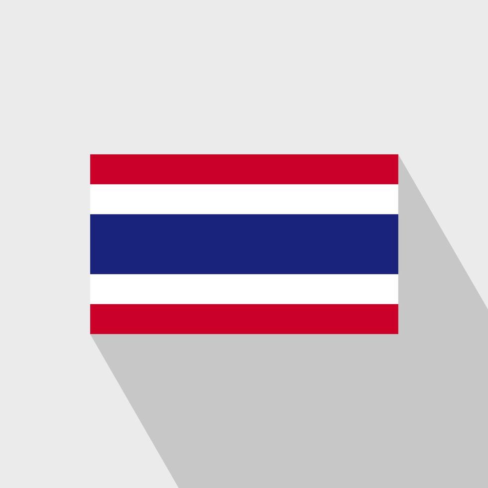 thailand flagga lång skugga design vektor