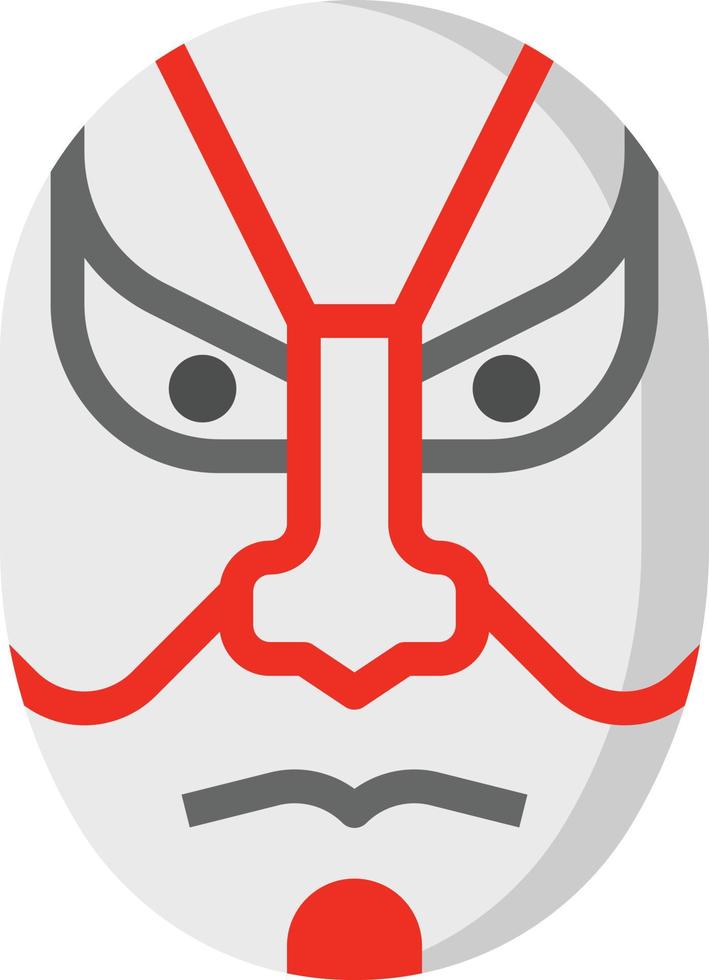 kabuki-maske, die dramatisches japan wirkt - flache ikone vektor