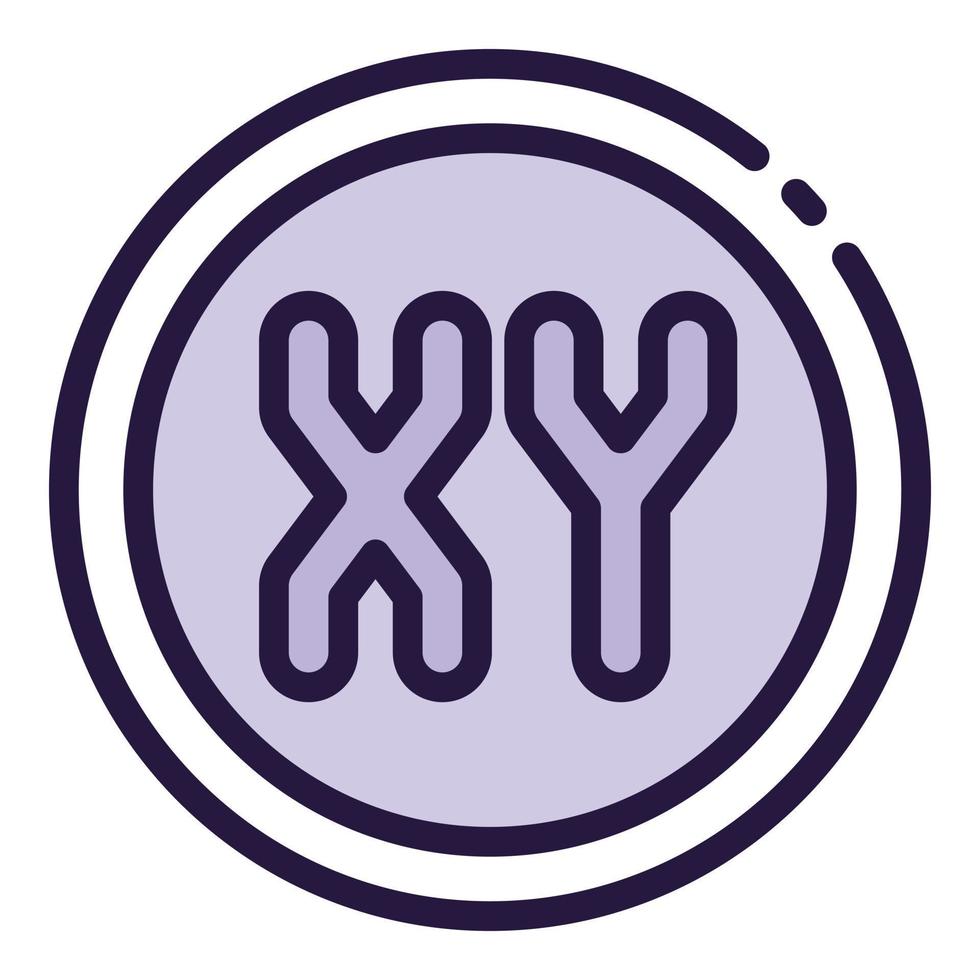 xy-Experiment-Icon-Umrissvektor. genetische DNA vektor