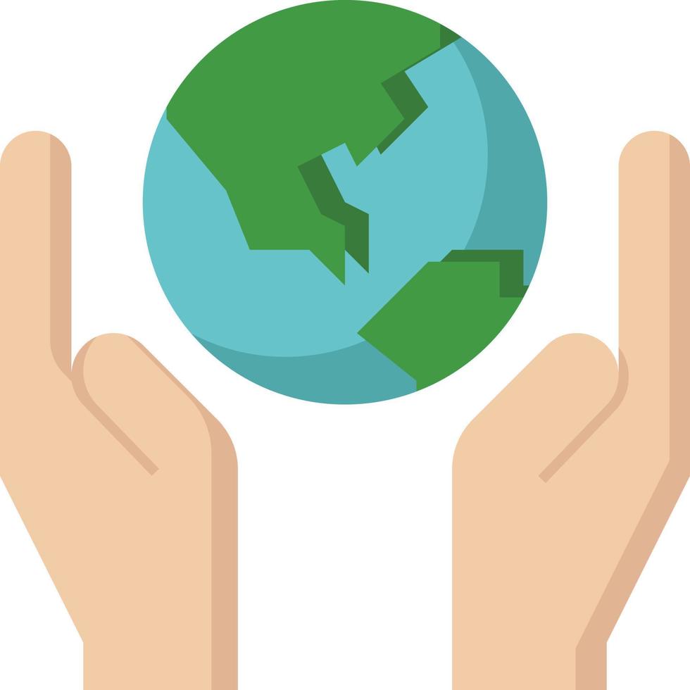 Welt retten globale Pflegeökologie - flaches Symbol vektor