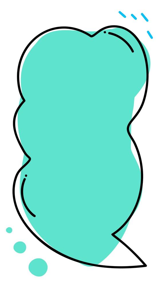 vertikale Hand gezeichnete blaugrüne Sprechblase vektor