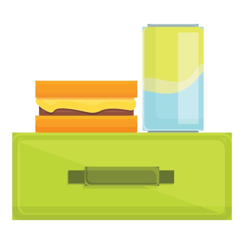 Schulfrühstück Sadwich-Symbol, Cartoon-Stil vektor