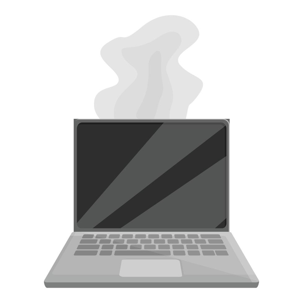 Rauchen Laptop-Reparatur-Symbol, Cartoon-Stil vektor