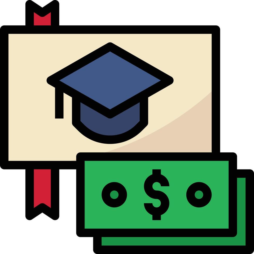 Bildungsfonds Geldfeier Absolvent - gefülltes Gliederungssymbol vektor
