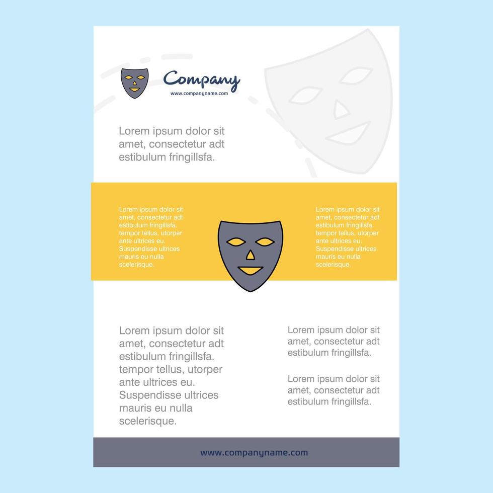 vorlagenlayout für maske unternehmensprofil jahresbericht präsentationen broschüre broschüre vektorhintergrund vektor