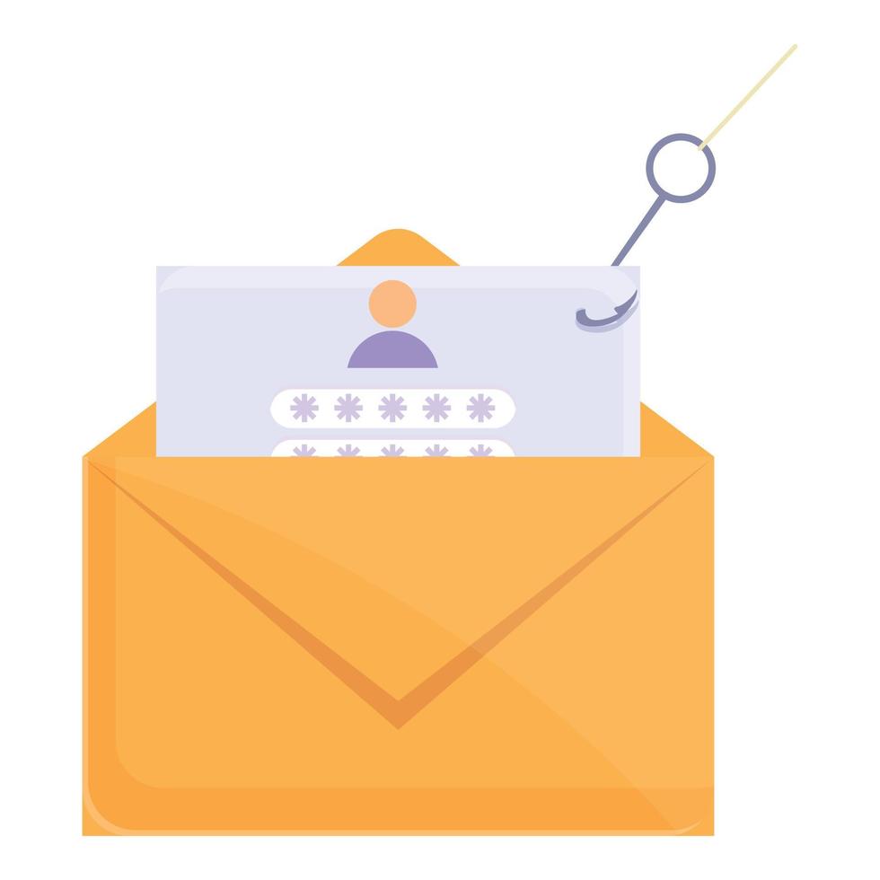 Phishing-Mail-Symbol, Cartoon-Stil vektor