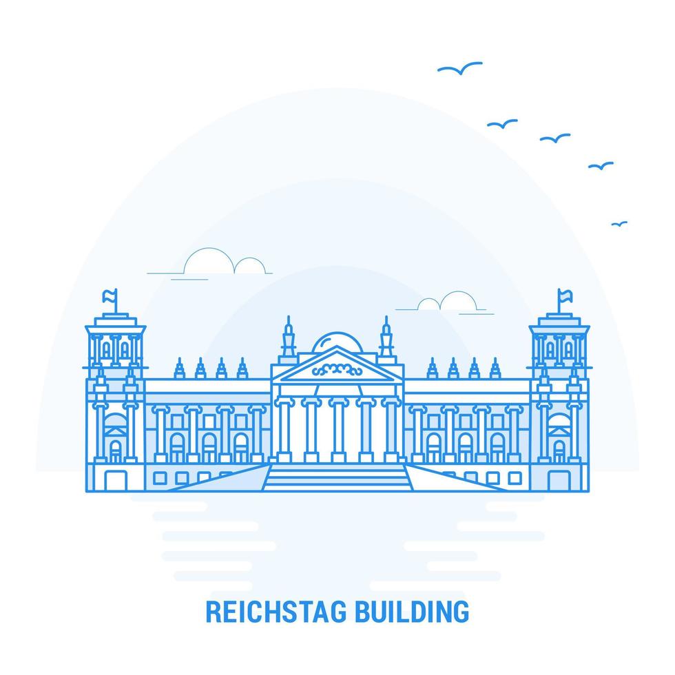 riksdagen byggnad blå landmärke kreativ bakgrund och affisch mall vektor