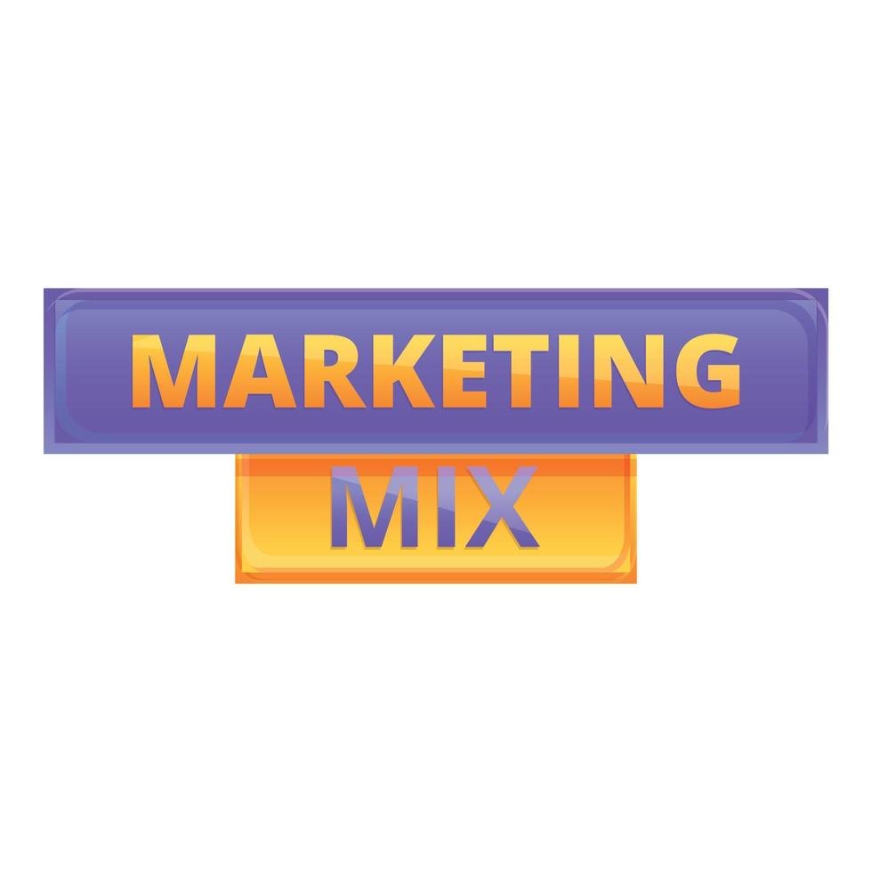 Marketing-Mix-Symbol, Cartoon-Stil vektor