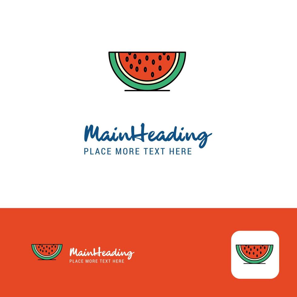 kreatives wassermelonenlogodesign flacher farblogoplatz für tagline-vektorillustration vektor