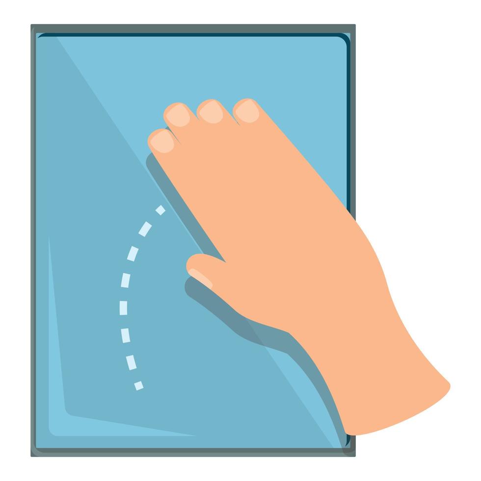 Rör läsplatta flytta ikon tecknad serie vektor. skärm hand vektor