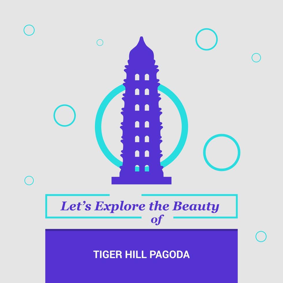 Lassen Sie uns die Schönheit der Tiger Hill Pagoda Suzhou China National Landmarks erkunden vektor