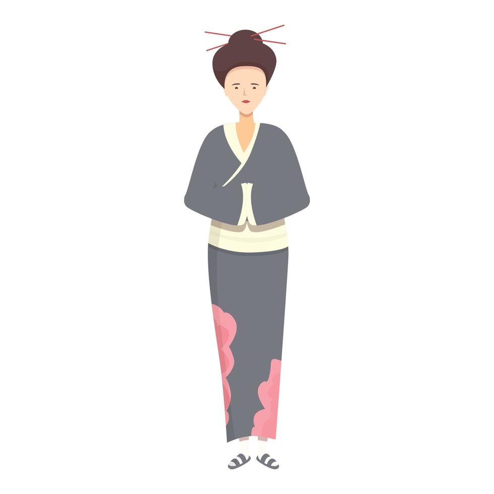 Geisha-Symbol Cartoon-Vektor. weiblicher Fan vektor