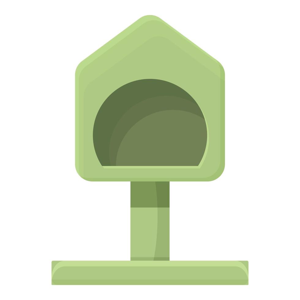 grüner haustierhausikonen-karikaturvektor. Katzenturm vektor