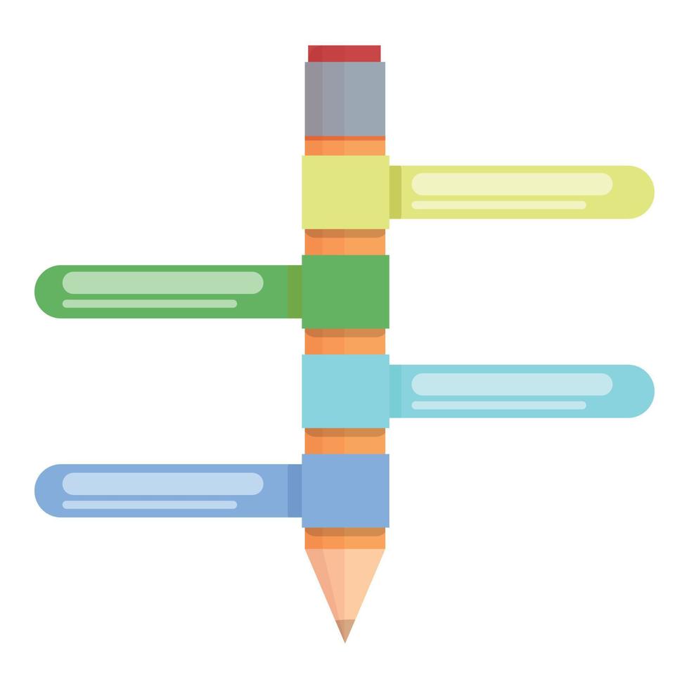 Bleistift mit Aufklebern Symbol Cartoon-Vektor. Studienmanagement vektor