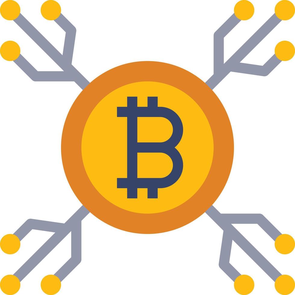 kryptovaluta investering digital bitcoin ficka - platt ikon vektor