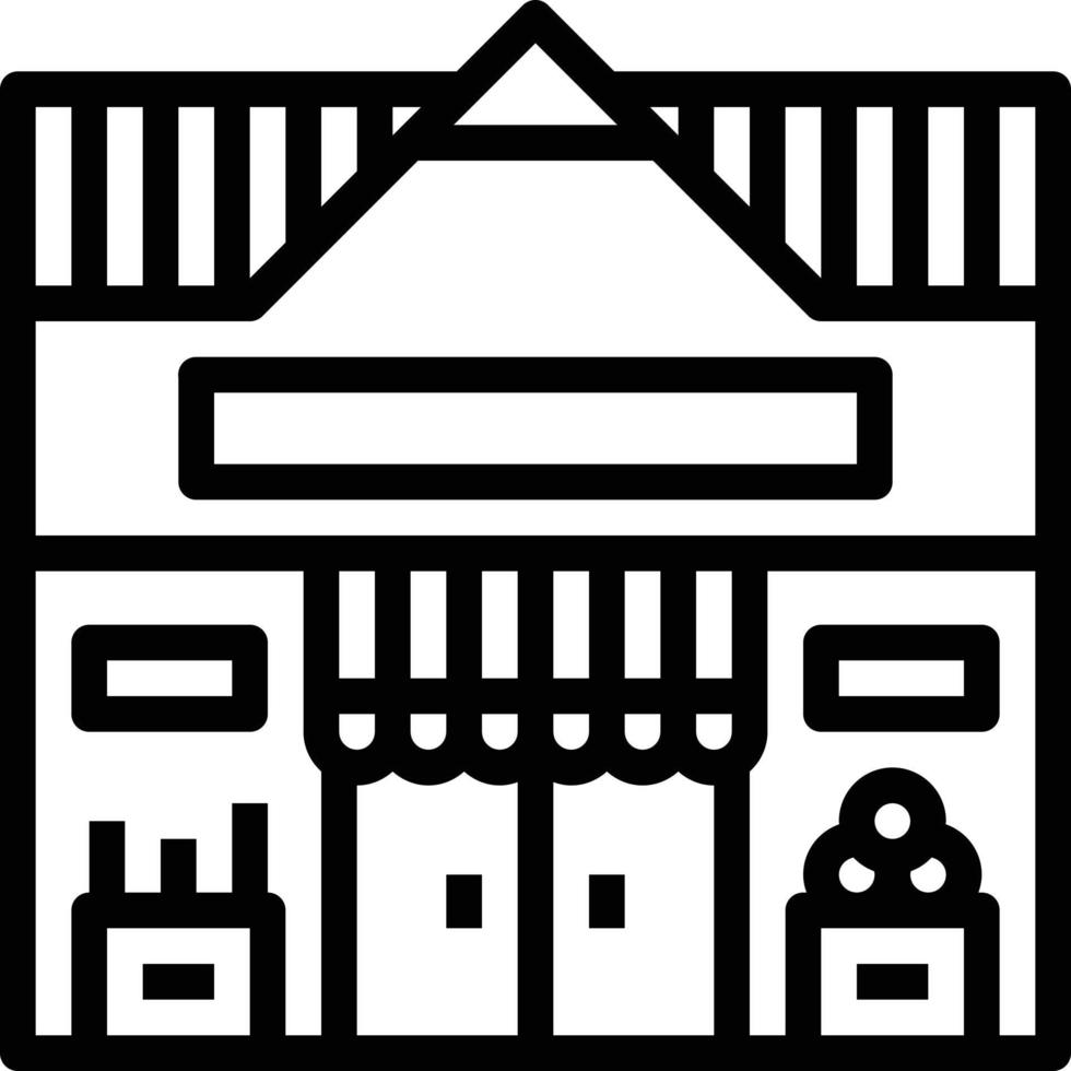 marknadsföra minimart handla köpcenter byggnad - översikt ikon vektor