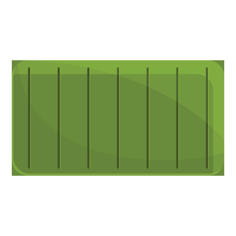grön yoga matta ikon, tecknad serie stil vektor