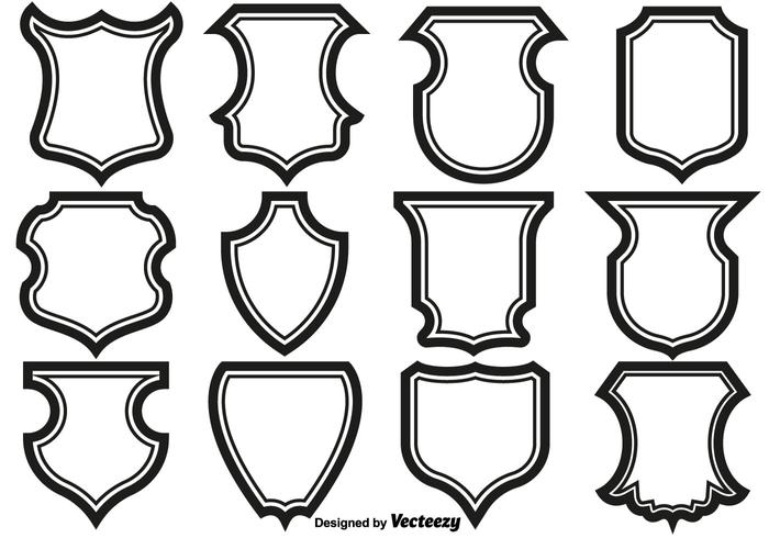 Schildrahmen Icons Vector Set.