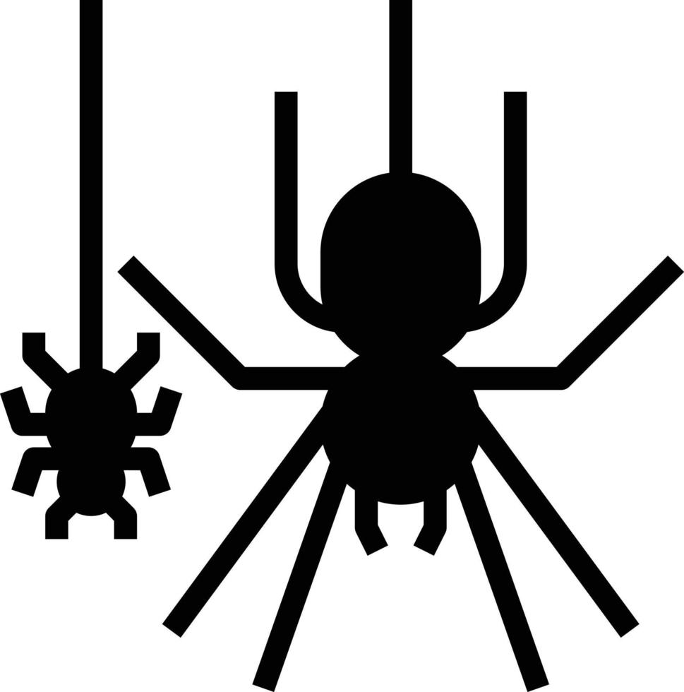 Spinnennetztier verfolgt Halloween - solides Symbol vektor